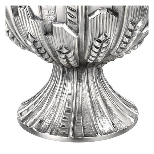 Silver-plated ciborium with embossed wheat pattern, Molina, 8 in 3