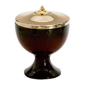 Red enamelled ciborium with gold plated lid, Molina, 9 in
