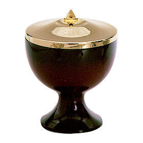 Pisside smaltata rosso coperchio dorato Molina 22 cm 