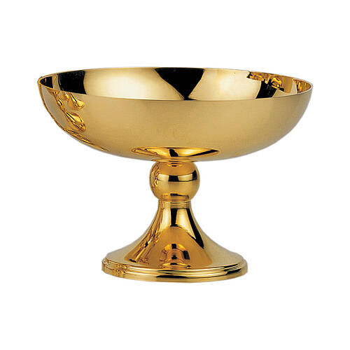 Set of chalice ciborium and paten, gold plated, spheric node, Molina 5