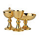 Set of chalice ciborium and paten, gold plated, spheric node, Molina s1