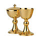 Set of chalice ciborium and paten, gold plated, spheric node, Molina s8