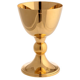 Travelling chalice, gold plated brass, Molina, spheric node