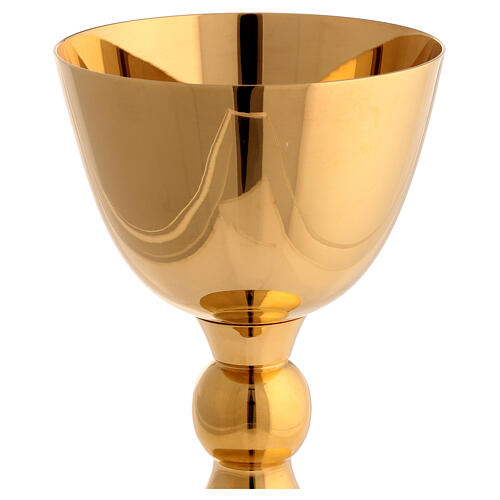 Golden brass travel chalice Molina sphere knot 2