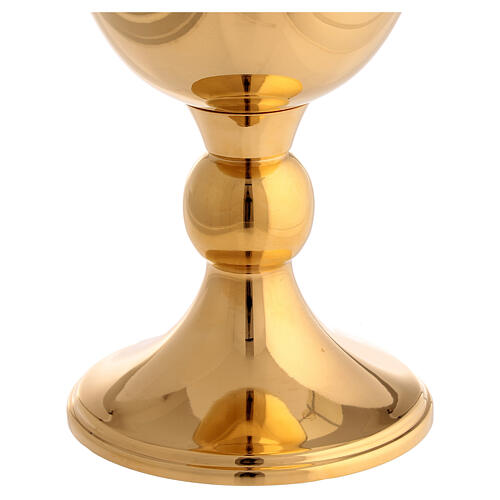 Golden brass travel chalice Molina sphere knot 3
