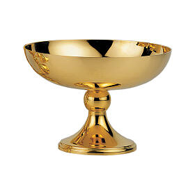 Molina bowl paten, gold plated, spheric node, 5 in