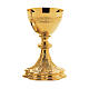 Molina chalice ciborium and paten of gold plated brass with grape and wheat pattern s2