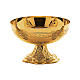 Molina chalice ciborium and paten of gold plated brass with grape and wheat pattern s4