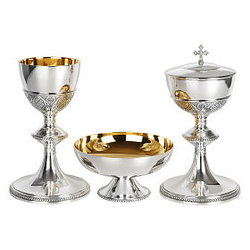 Eucharistic set by Molina, gold plated brass, Gothic design