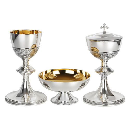 Eucharistic set by Molina, gold plated brass, Gothic design 1