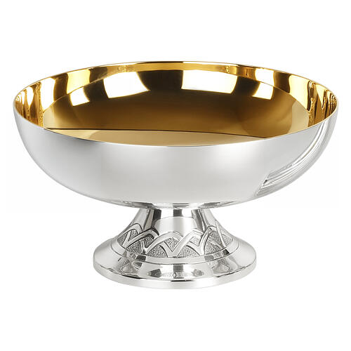 Kelch, Ziborium und Hostienschale Molina, versilbertes Messing, ziselierter Fuß 7