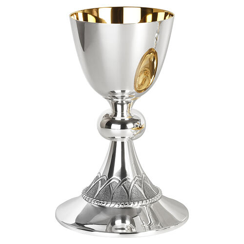 Molina Eucharistic set of gold plated brass with chiselled base 2