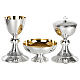 Set para eucaristía Molina de latón plateado con base cincelada s1