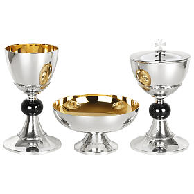 Eucharistic set by Molina, gold plated brass, black node