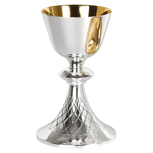 Eucharistic set of gold plated brass, net pattern, Molina 2