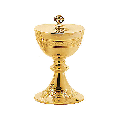 Set eucharistique Molina en laiton doré couronne d'épines 3