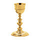 Eucharistic set chiselled by hand, gold plated brass, Molina s2