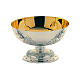 Set calice pisside patena offertoriale Molina ottone argentato foglie s4