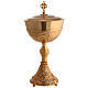 Chalice ciborium and bowl paten by Molina, fish pattern, silver-plated brass s1