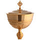 Chalice ciborium and bowl paten by Molina, fish pattern, silver-plated brass s2