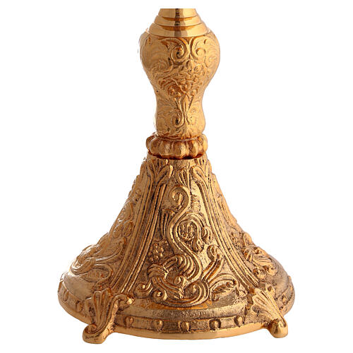 Set cáliz copón y patena Molina de latón plateado peces 4