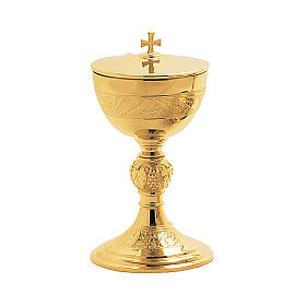 Molina ciborium, gold plated brass, stripe of grapes and wheat