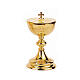 Set of chalice ciborium and paten bowl, Molina, gold plated brass, grapes and wheat s3