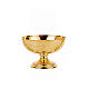 Set of chalice ciborium and paten bowl, Molina, gold plated brass, grapes and wheat s4