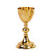Set calice pisside patena offertoriale Molina ottone dorato grano e uva s2