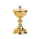 Set calice pisside patena offertoriale Molina ottone dorato grano e uva s3