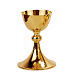 Set of chalice ciborium and paten bowl, Molina, hammered gold plated brass s2