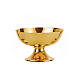 Set of chalice ciborium and paten bowl, Molina, hammered gold plated brass s4