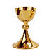 Calice pisside patena offertoriale Molina ottone dorato martellato s2