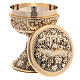 Chalice and pyx in 24K gilded brass Last Supper s3