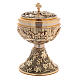 Chalice and pyx in 24K gilded brass Last Supper s8
