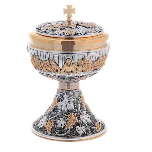 Chalice and ciborium of the Last Supper, bicoloured brass 7