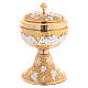 Chalice and ciborium of the Last Supper, 24K gold plated brass with silver details s4