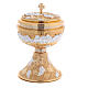Chalice and ciborium of the Last Supper, 24K gold plated brass with silver details s7