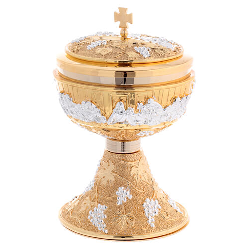 Set calice pisside vite grappoli uva ultima cena dorato 4