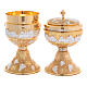 Set calice pisside vite grappoli uva ultima cena dorato s1