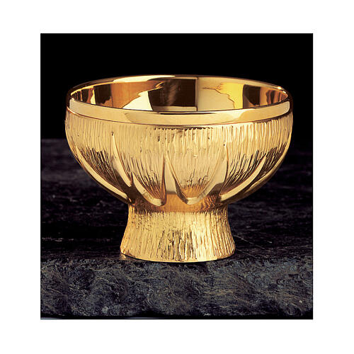 Set of chalice, ciborium and paten by Molina, gold plated brass 3