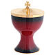 Set calice ciboire patène pour offertoire Molina émail grand feu rouge s3