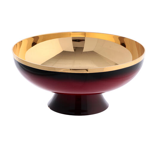 Set chalice ciborium and paten Molina red enamel 4