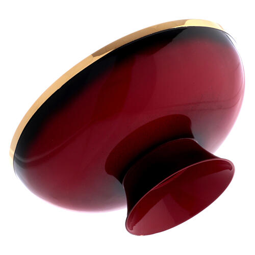 Set chalice ciborium and paten Molina red enamel 7