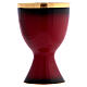 Set chalice ciborium and paten Molina red enamel s4
