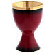 Set chalice ciborium and paten Molina red enamel s2