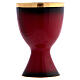 Set chalice ciborium and paten Molina red enamel s5