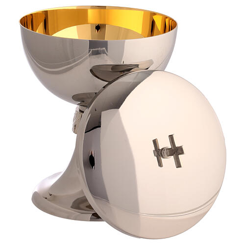 Set of chalice ciborium and paten bowl, stainless steel, Molina 4