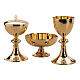 Set of chalice ciborium and paten bowl, Chi-Rho, Molina, brass s1