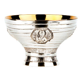 Set of chalice and paten bowl, Molina, silver-plated brass
